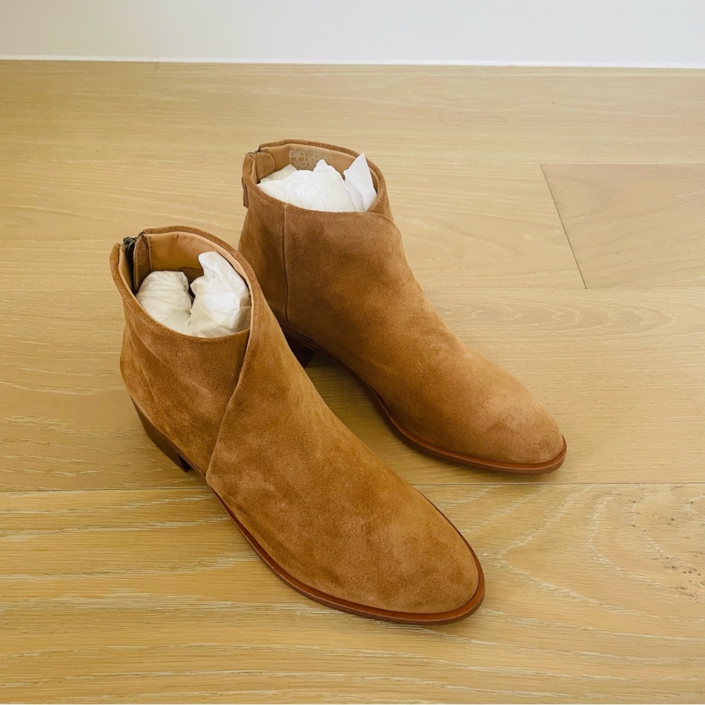 Nib Soludos Venetian Bootie Tan Suede Size 6 - image 7